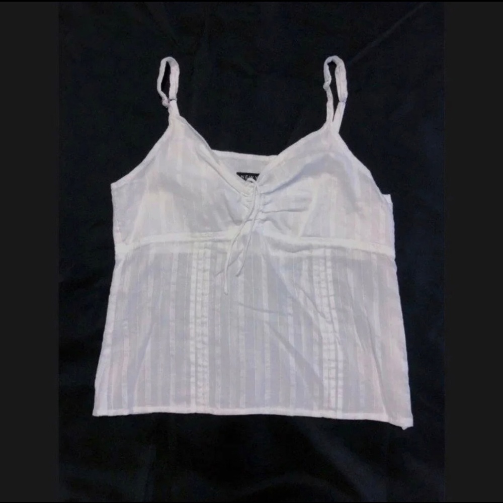 New York & Company White Sheer Tank Top - Size 2
